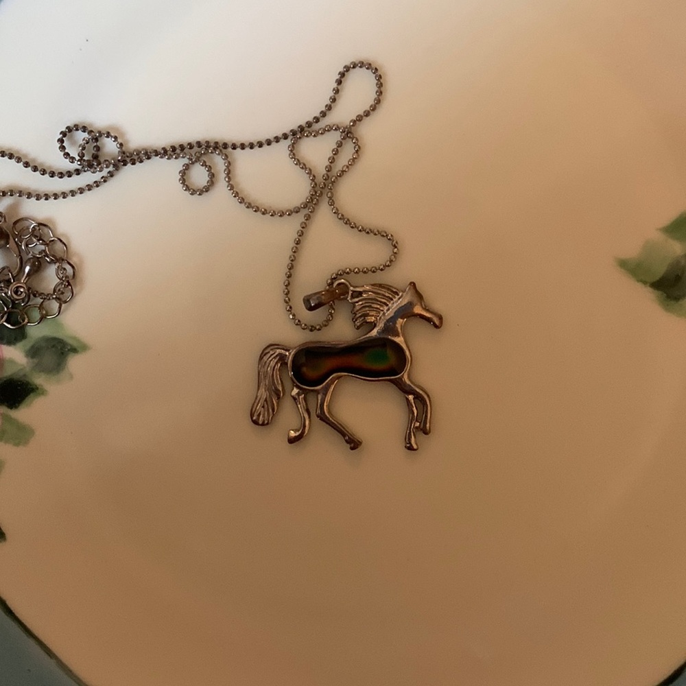 Sterling Silver Horse Mood Necklace